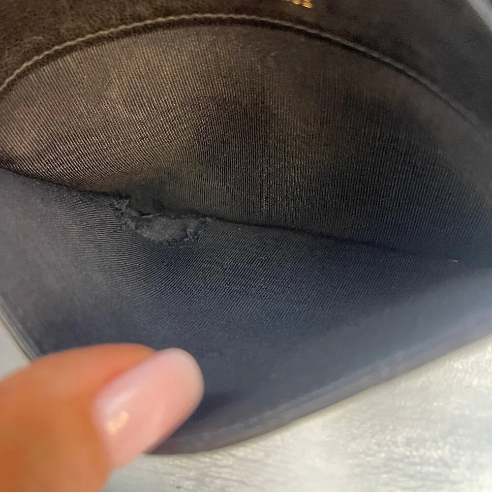 Chanel Small Diamond double Stitch Black Wallet
